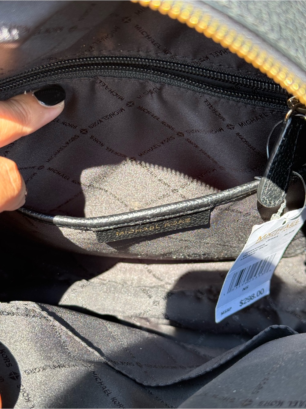 Michael Kors Black Pebbled Leather Backpack - Picture 8 of 8